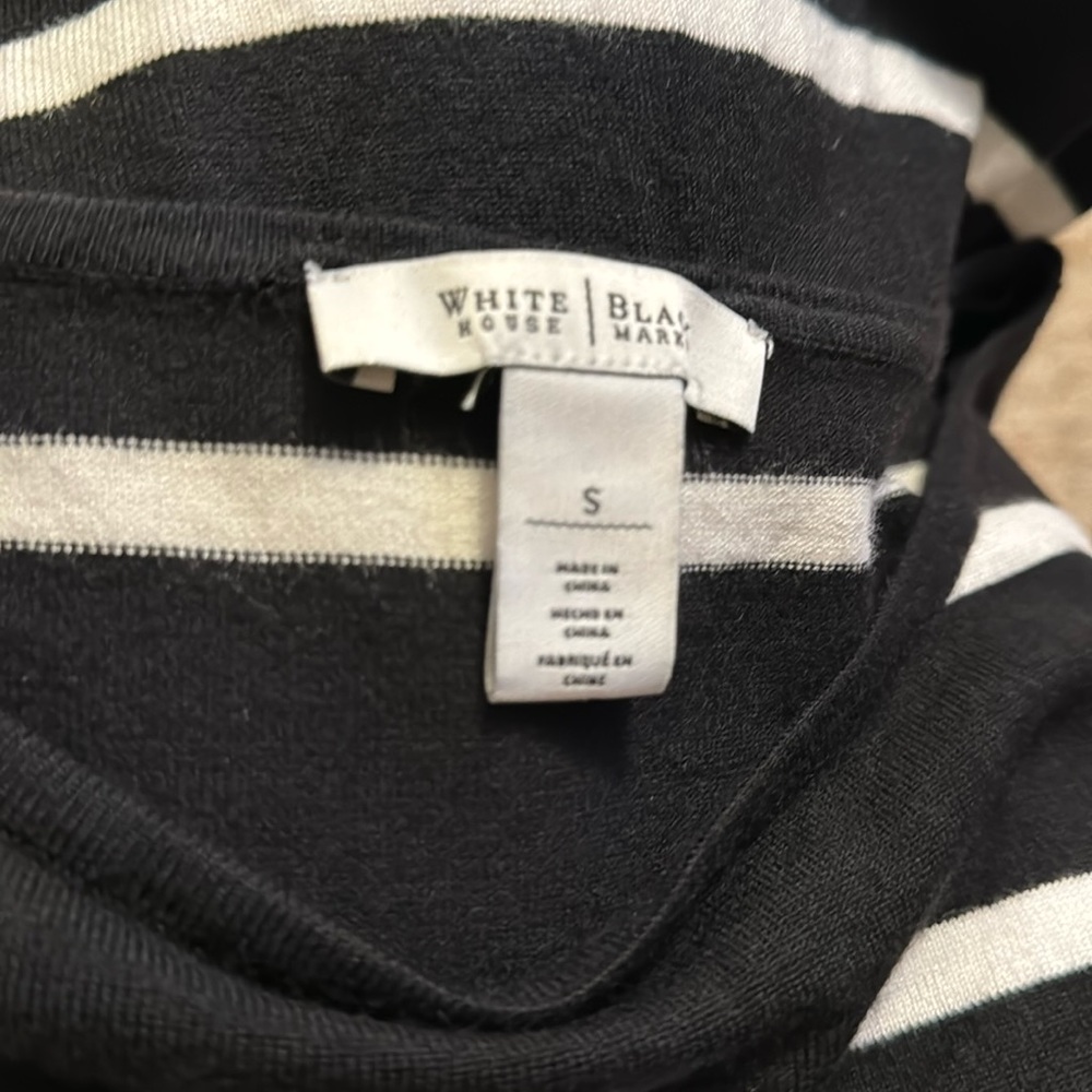 WHBM 3/4 sleeve lightweight striped tunic sweater - Picture 6 of 7